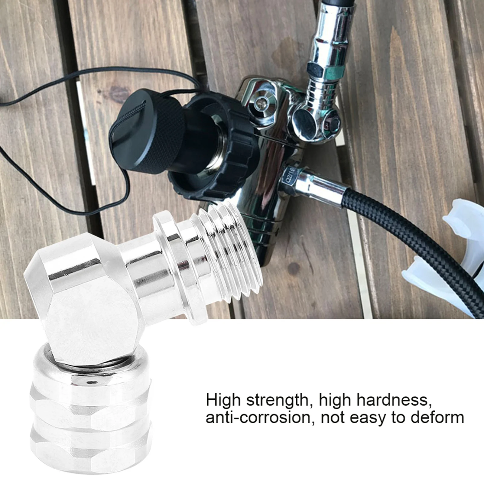 110 Degree Chrome Plated Brass Diving Regulator Swivel Adapter Connector for Scuba Diving Dive High Quality Material Sturdy Dura
