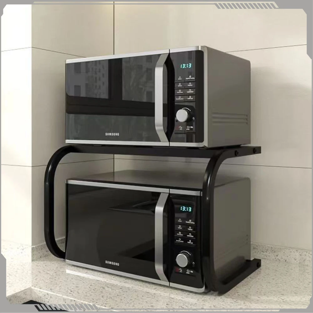 Microwave Oven Storage Rack Kitchen Double Deck Microwave Oven Stand Oven Bracket Convenient Home Multi Functional Storage Rack