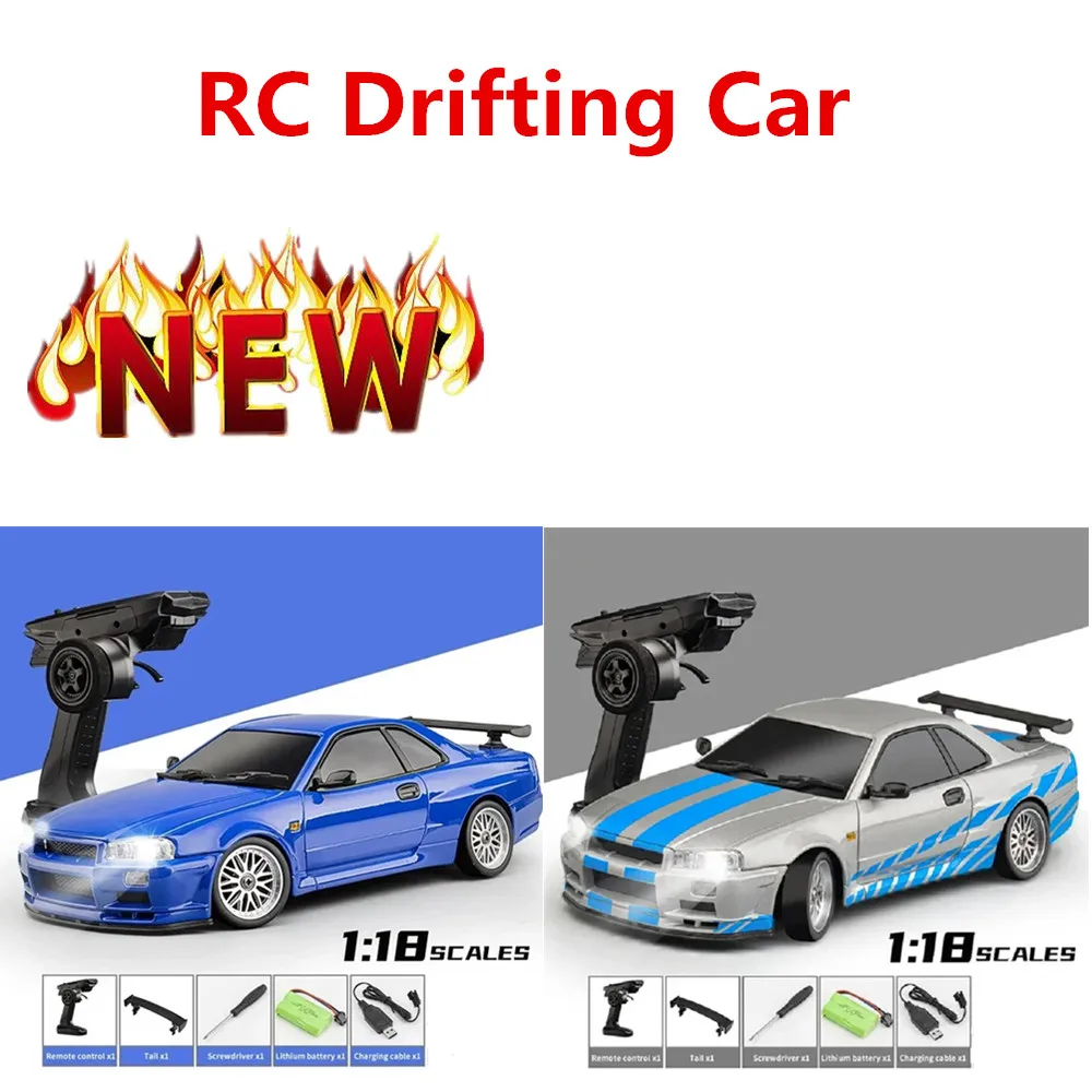 

1/18 RC Drifting Car 2.4GHz With ESP Gyroscope Rear Wheel Drive RC Remote Control Cars Model Alloy Body Shell Children Toy Gift