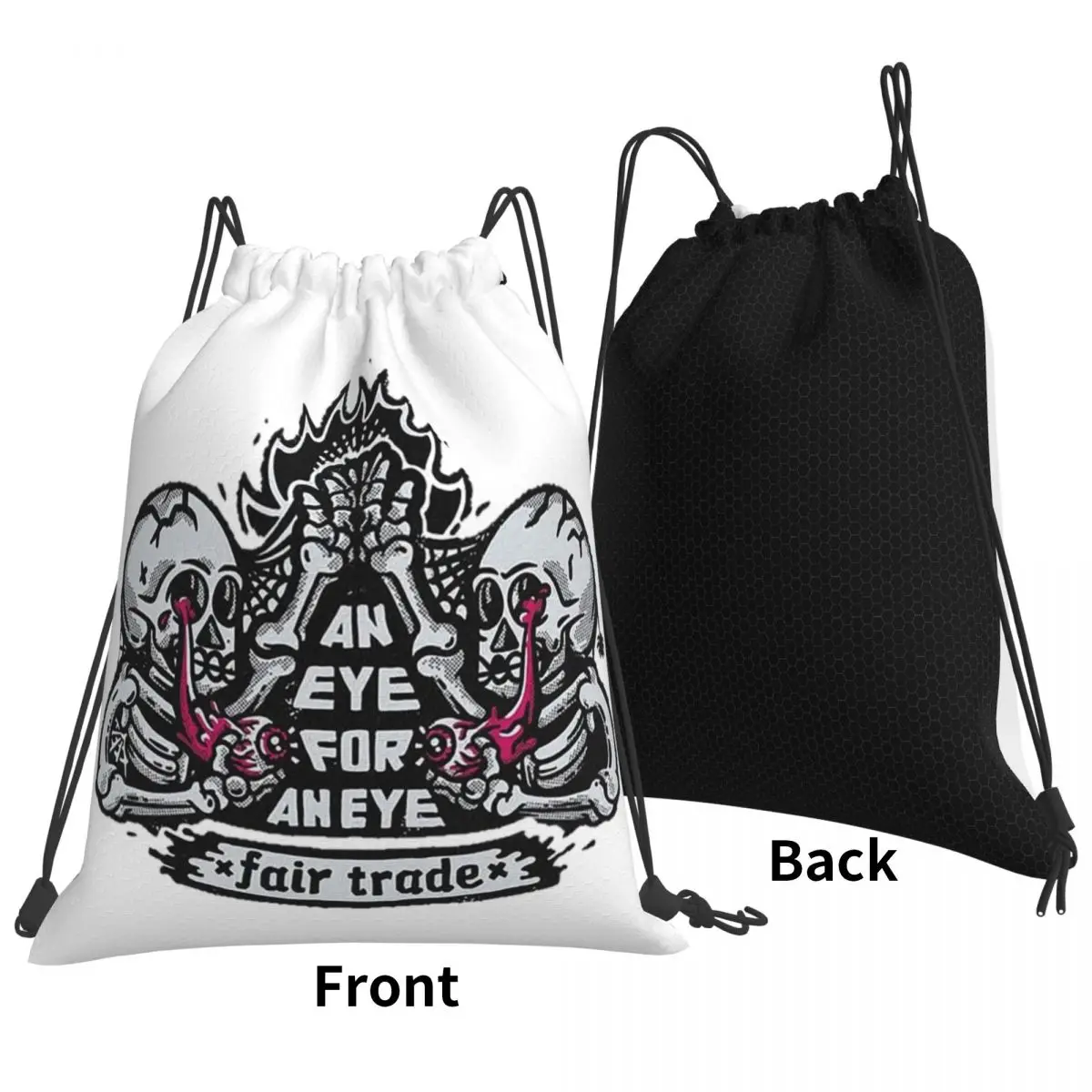 Skull Backpacks Multi-function Portable Drawstring Bags Sports Bag Book Bags For Man Woman Students