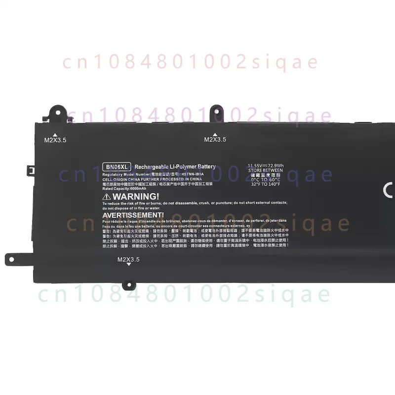 BN06XL Battery 11.55V 6000mAh 72.9Wh for HP Spectre X360 Convertible 15 15-EB0001NC 15-EB0025TX 15-EB0041UR 15-EB1001N