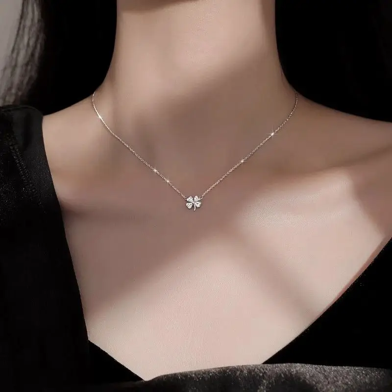 

S925 Silver Clover Necklace Women 2025 Luxury Chain Gift for Her