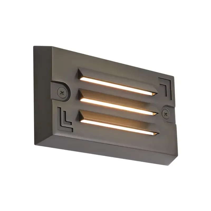 Easy Install 9-17V AC/DC Flat Rectangle Surface Mount Solid Brass IP65 Waterproof Outdoor Steps Stair LED Brick Light