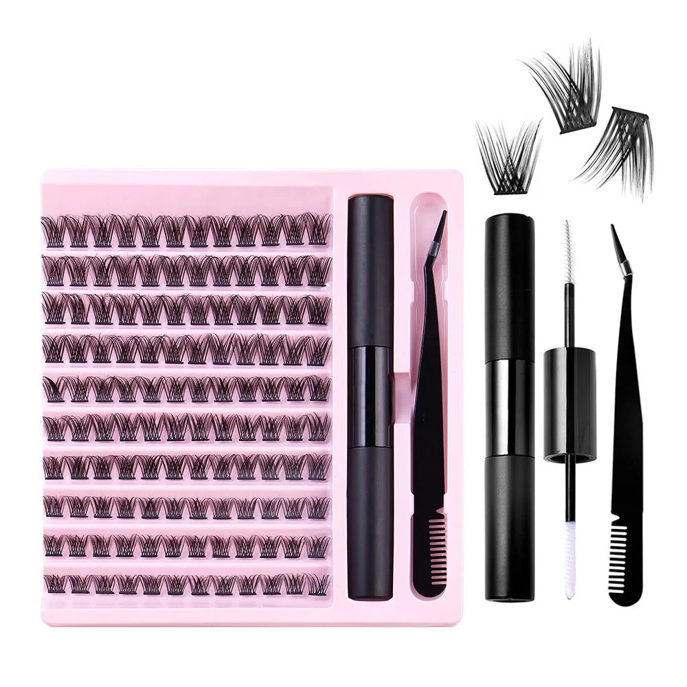 고품질 120 래쉬 클러스터 세그먼트 인조 속눈썹 연장 키트 파티 및 사진 촬영용
