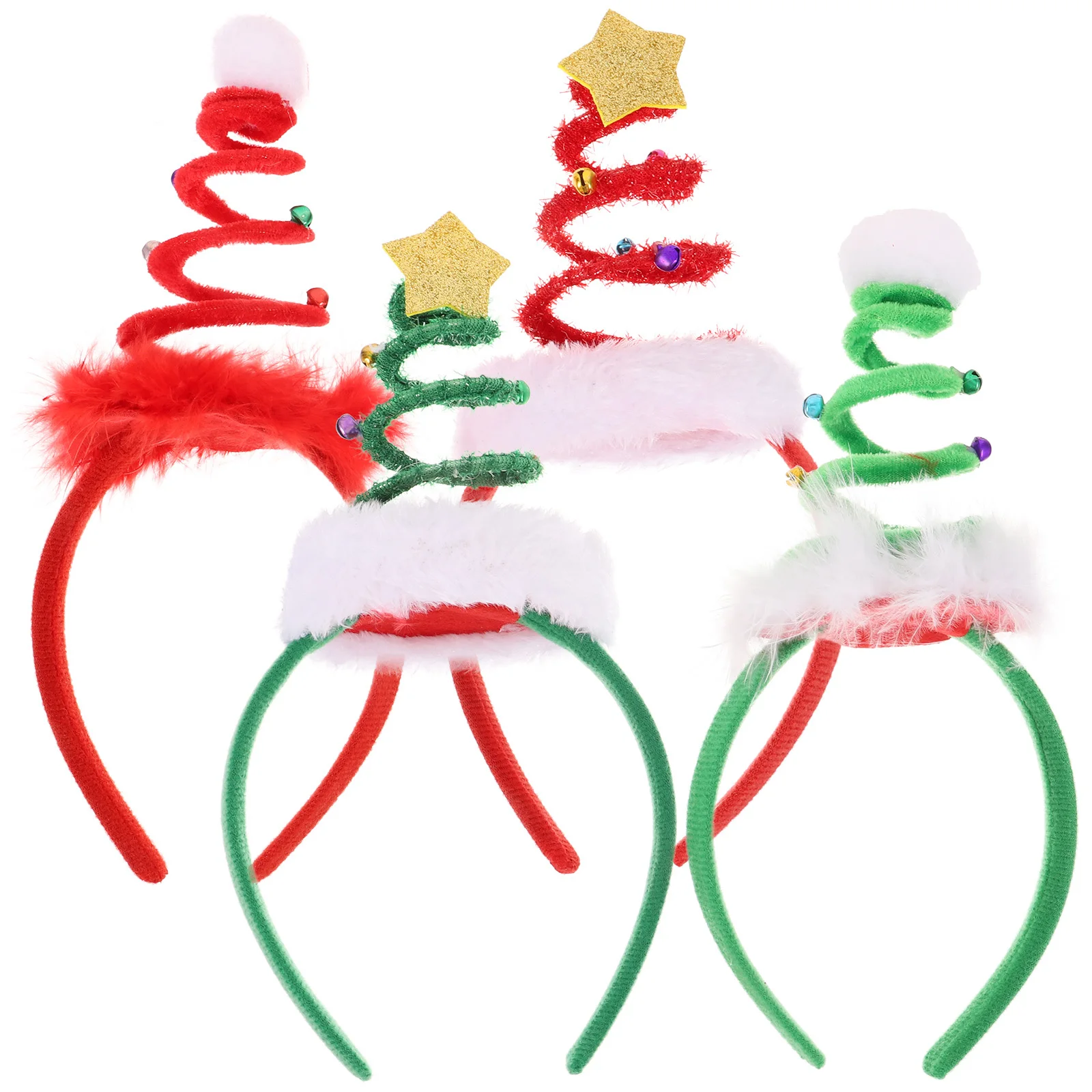 

4Pcs Christmas Tree Hairband Creative Sequin Xmas Hair Accessories Lightweight for Party Cosplay Carnival Photography
