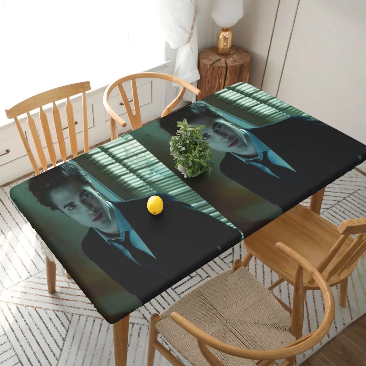 The Twilight Saga Edward Cullen Customized Rectangular Tablecloth Waterproof Table Cover for Dining Events Table Cloth