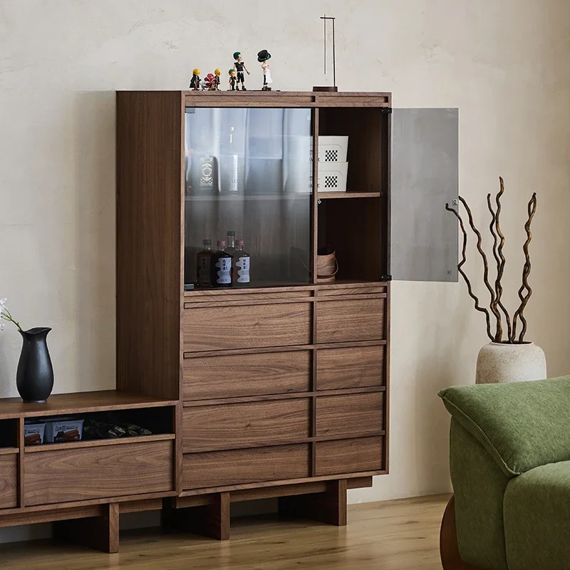 

High bucket cabinet, bone line, glass locker, side cabinet, living room, bedroom, solid wood against the wall, vertical cabinet