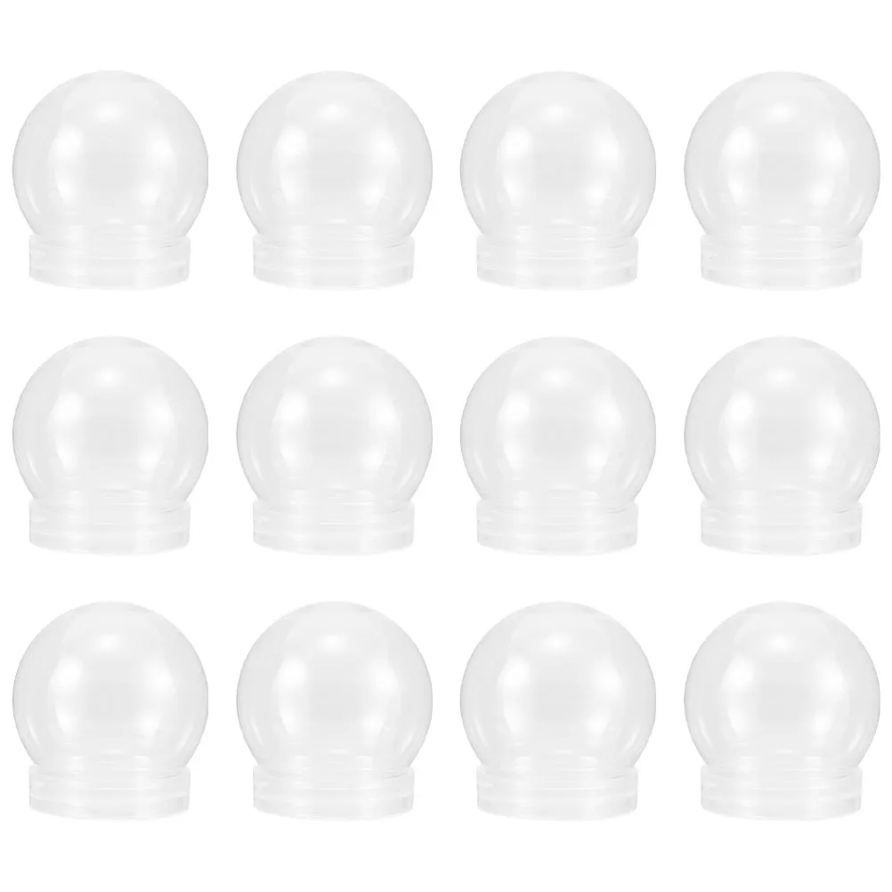 

12Pcs DIY Snow Globe Ornaments Clear Plastic Fillable Globe Balls 150Ml with Cap for Christmas Craft Activities
