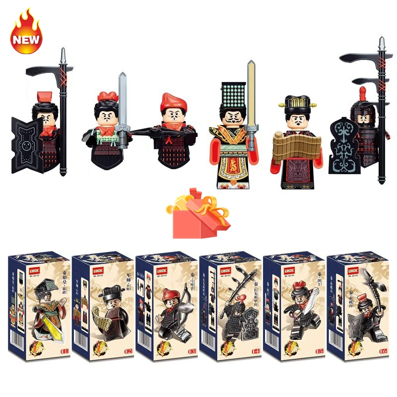 Chinese History Qin Dynasty Mini Figure Ying Zheng Swordsman Warrior Moc Soldiers Kids Blocks Toys Gift For Boys Girls Juguetes