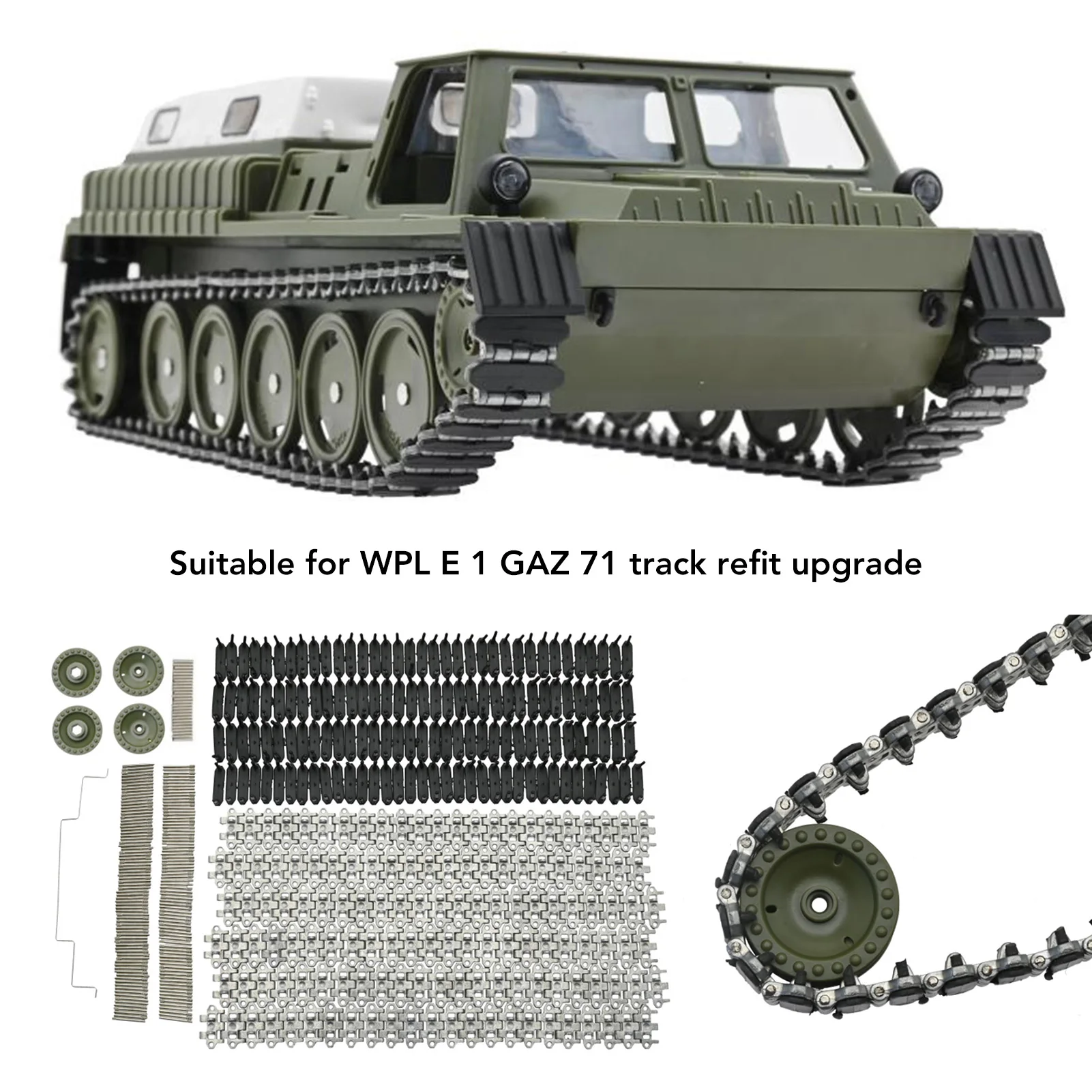 Chain Wheel Part Full Scale Crawler Model  Track Parts Full Scale Plastic Aluminum Alloy Chain Wheel Part for WPL E 1 GAZ 71