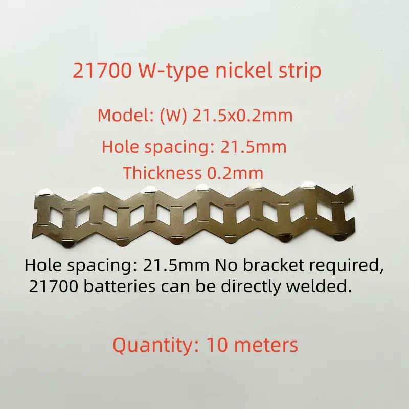 10 meter 21700 lithiumbatterij puntlasapparaat nikkelstrip nikkel Li-ionbatterijen gatafstand 22,7 mm en 21,5 mm nikkelstrip