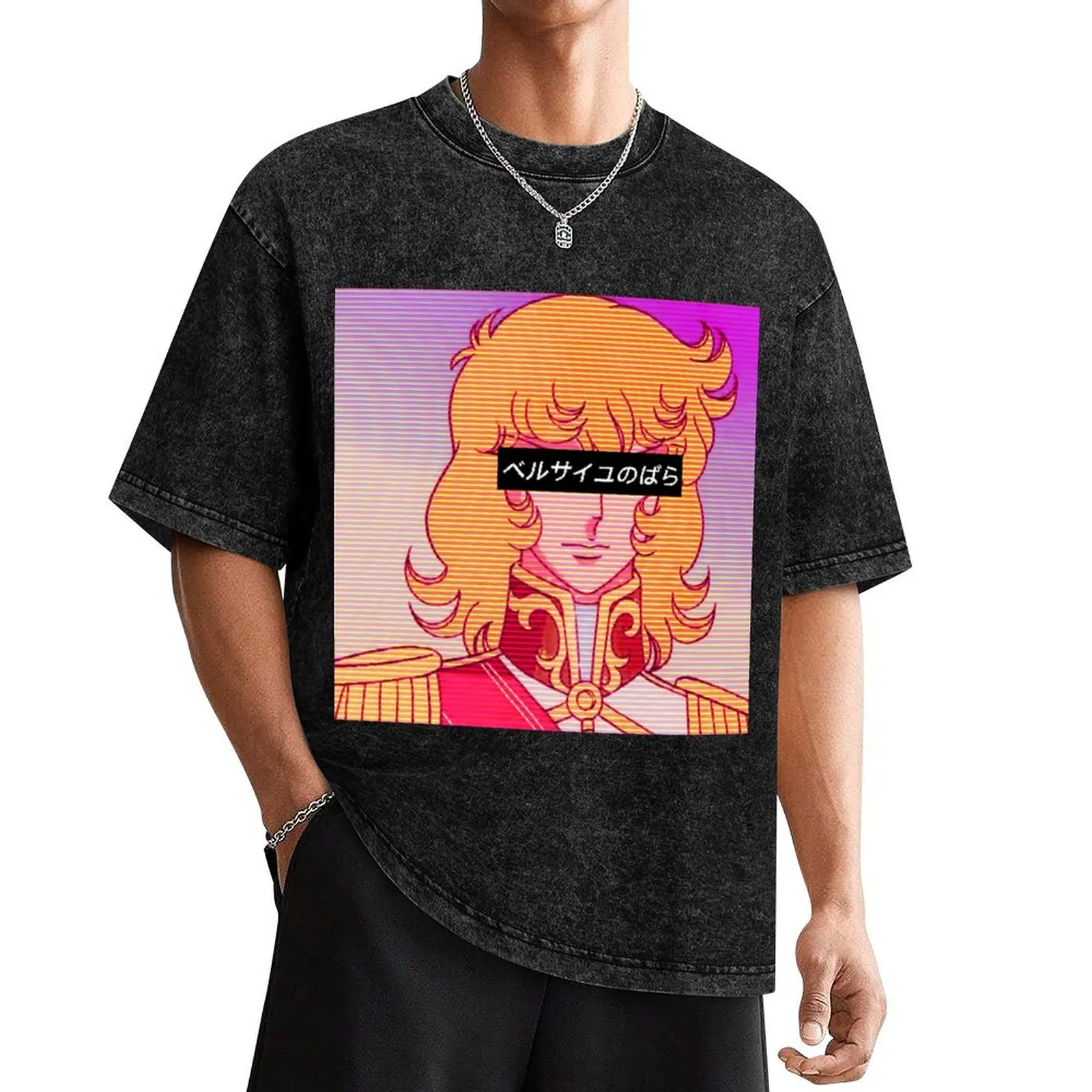 Rose Of Versailles Vapor Wave Fan Art T-Shirt plus sizes vintage clothes men t shirts