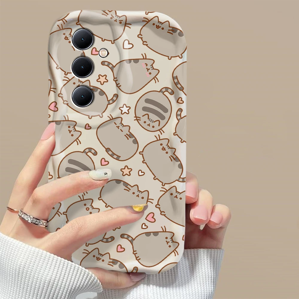 Funny Pusheen Cat Hot Cute 3D Wave Case For OPPO Realme 12 11 10 9 8 7i 6 5 Pro Plus C67 C55 C31 C35 C11 C12 C15 C20 C21Y Cover