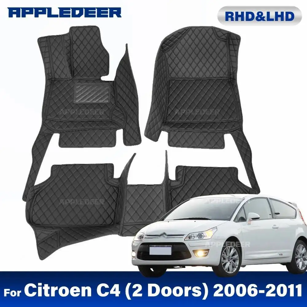 Car floor mats for Citroen C4 (TWO DOOR) 2006 2007 2008 2009 2010 2011 Custom auto foot Pads automobile