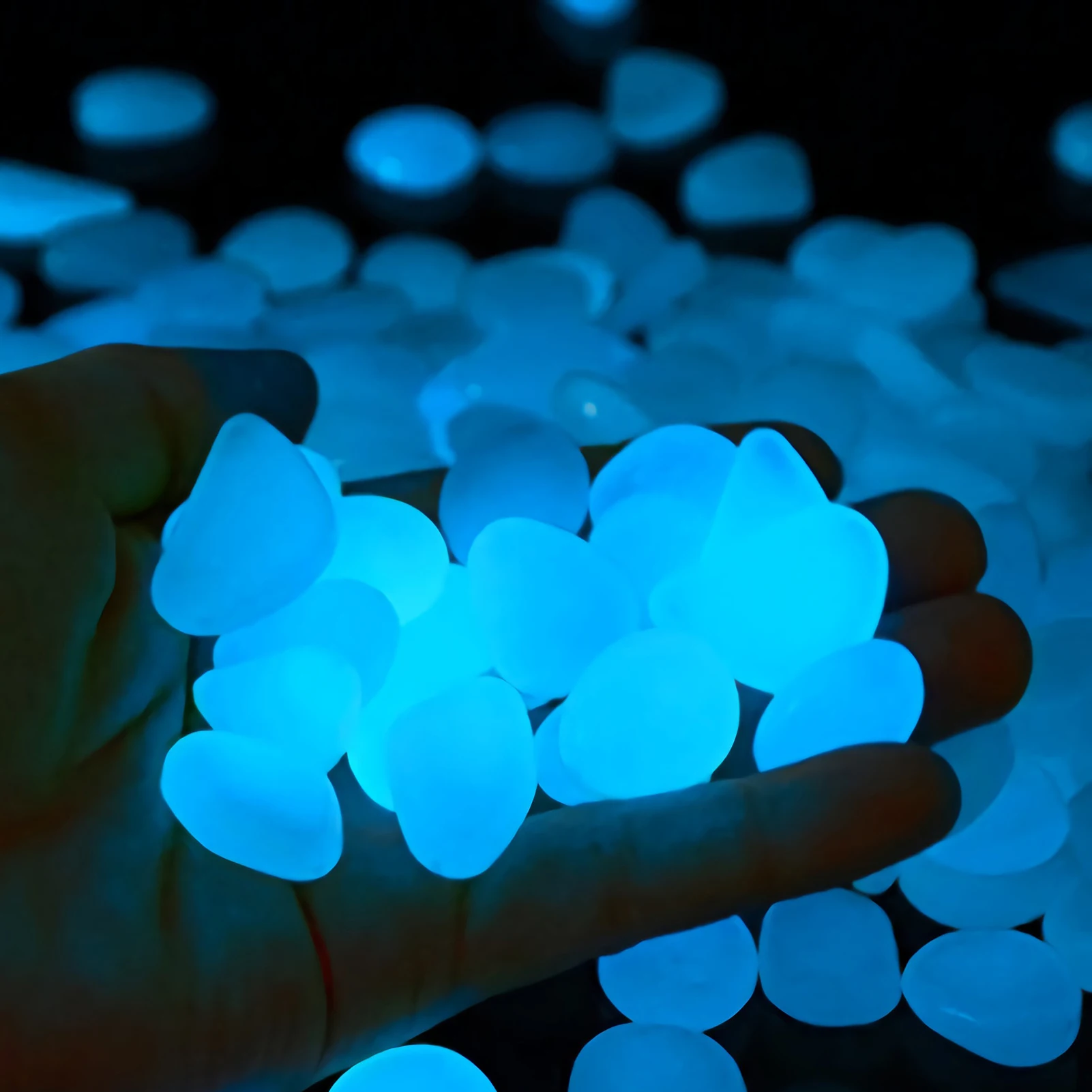 1PC Decorative Resin Stone Glowing Crystal Landscaping for Home Decor LED Light Pebble Ambient Night Lamp Ornament Durable