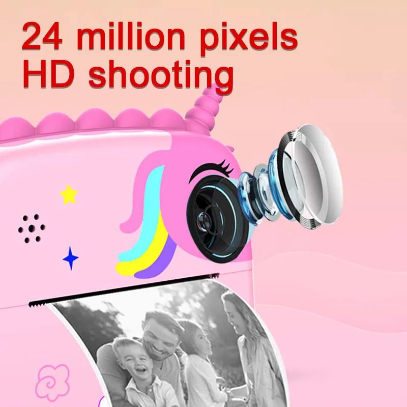 Instant Print Digital Kids Camera 1080p HD For Gifts Boys Birthday Girls Children Paper Shoot Photo Video Cameras Toy Outdoor