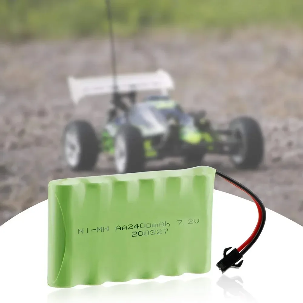 7.2v 2400mah AA NI-MH Bateria z ładowarką Duża pojemność do zabawek elektrycznych Zdalny samochód statek robot akumulator 7.2 v 2400 mah