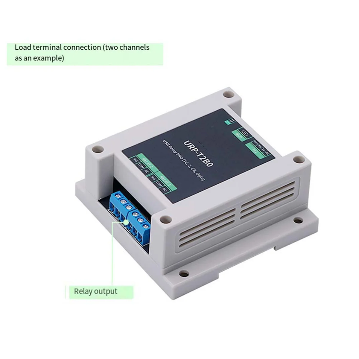 لوحة تحكم صناعية USB Relay PRO 2-Way Relay Isolation Rail USB/TTL مرحل التحكم لتطبيق الآلي