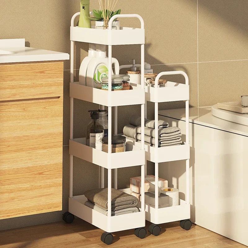 

Multi-purpose Cart With Wheels Auxiliary Storage Trolley Kitchen Islands Organizer Storages Shelf Carro Almacenamiento Ruedas