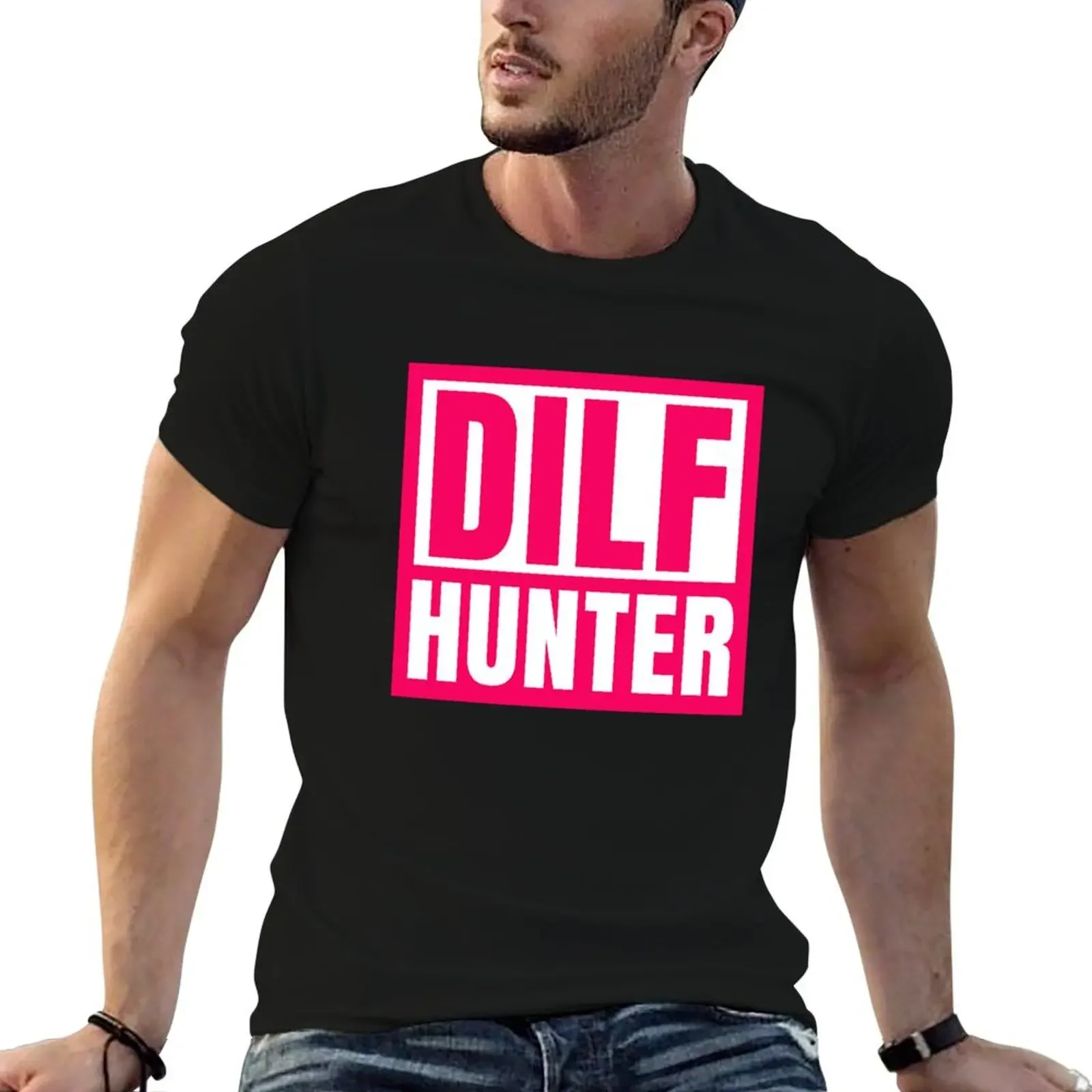 

Dilf Hunter T-Shirt blacks shirts graphic tee oversized graphic tee black t shirts for men