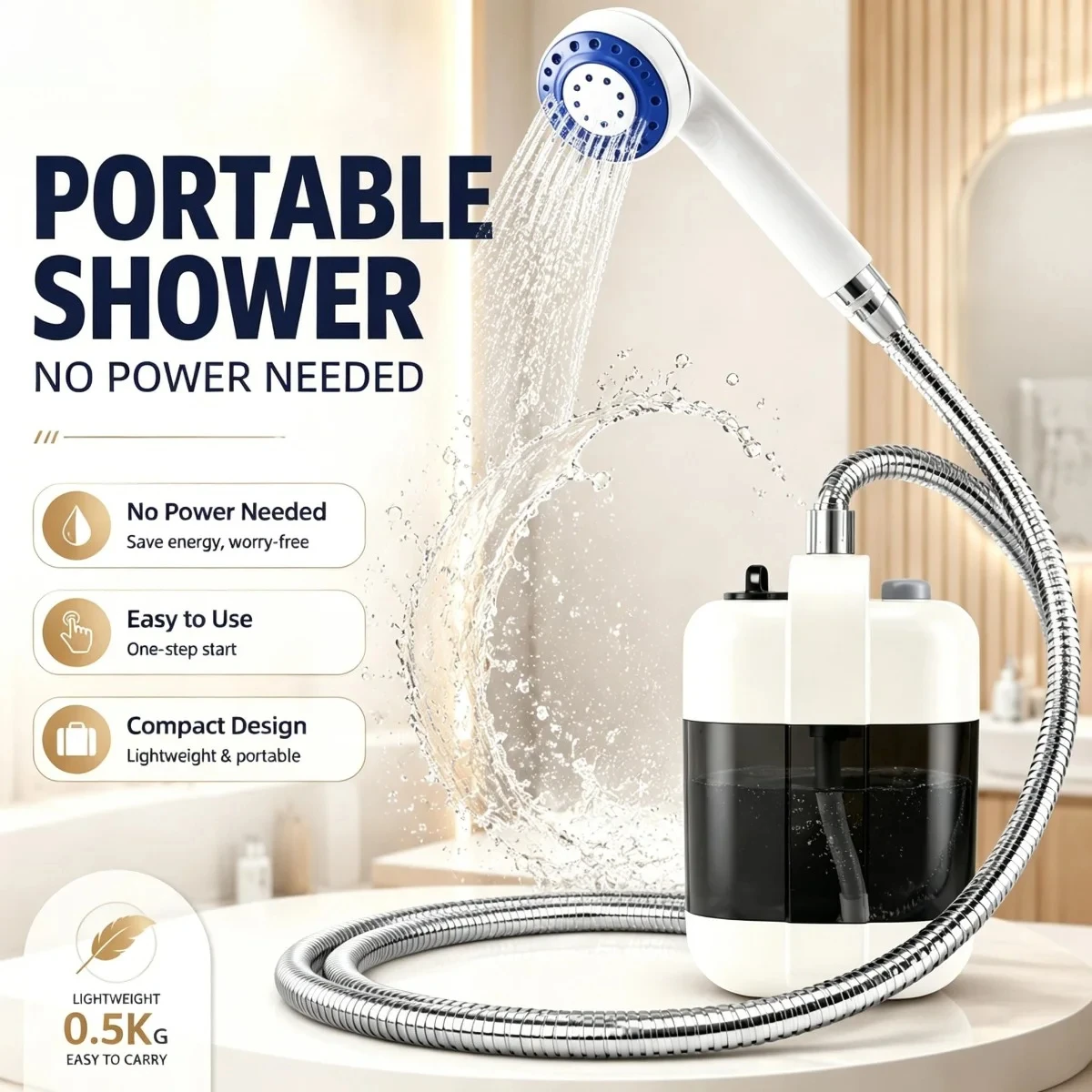 Pompa Mandi Portabel untuk Ber - Portable Camping Shower ulasan dan harga