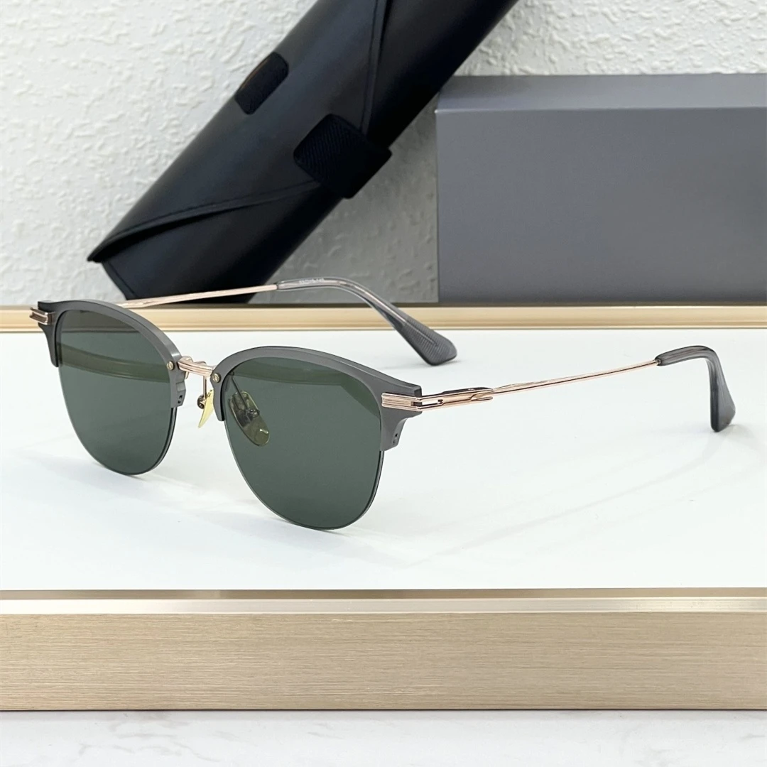 

Semi Rimless IAMBIC Original Luxury Brand Sunglasses Men DTX143 Round Designer Business Women's Sunglasses in Trend