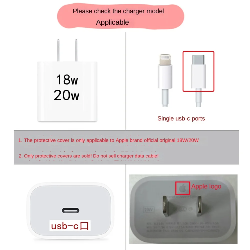 3D Cartoon USB Cable Cover Charger Protection Case for iPhone 14 13 12 Pro Max 18W/20W Charging Cable Protector Data Wire Winde