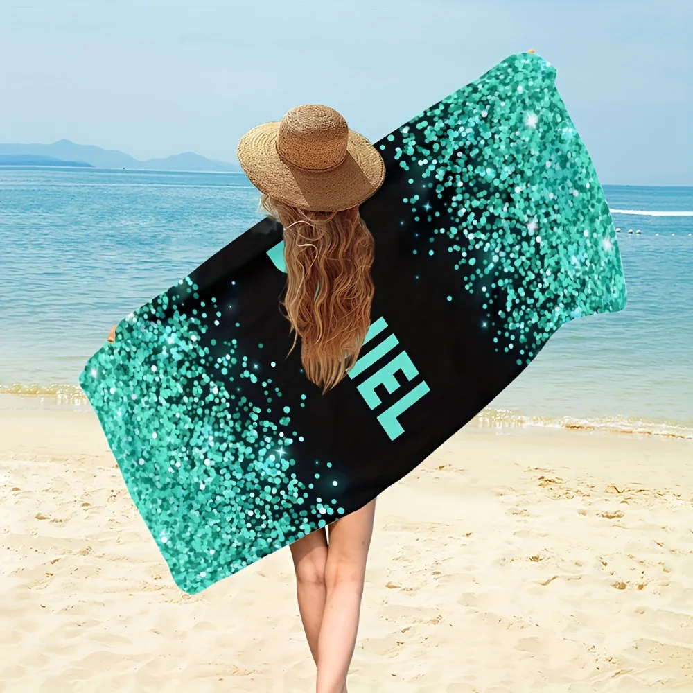 1pc, Personalized Microfiber Beach Towel - Fast Drying & Easy To Carry - Ideal For The Beach, Swimming, Gym, Training, Fitness