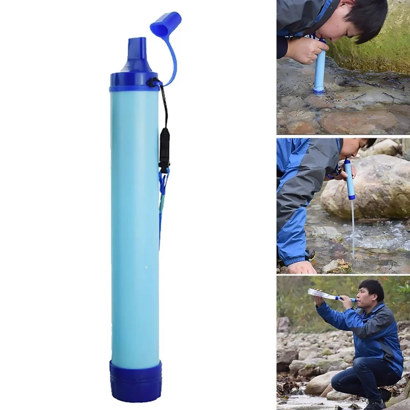 Herramienta de filtrado de agua potable directa de emergencia para vida salvaje al aire libre, desinfección, purificador de agua individual, Pajita de filtro portátil