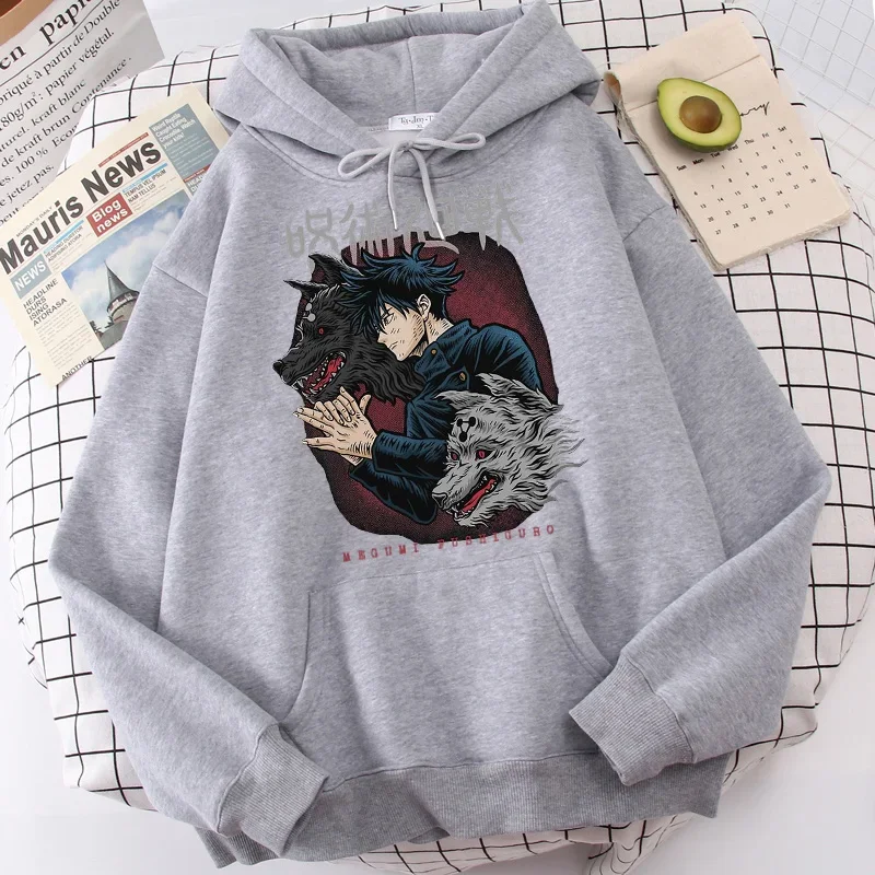 Women\'s Hoodies Japanese Anime Jujutsu Kaisen Hoodie Yuji Itadori Cartoon Sweatshirts Tops Kawaii Gojo Satoru Graphic Streetwear