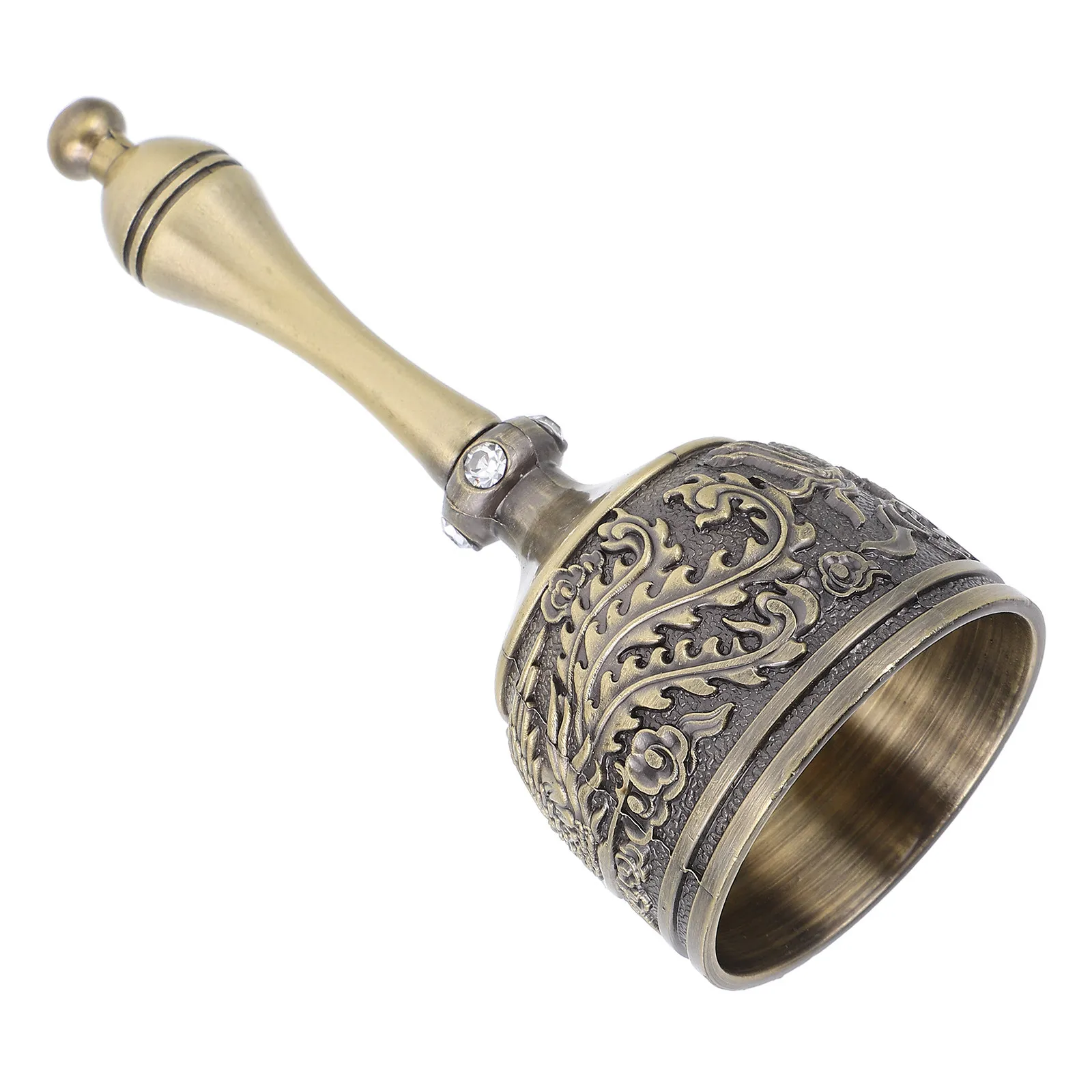 Vintage Metal Hand Bell Zinc Alloy European Style Chinese Dragon Phoenix Design for Dinner Service Meditation Wedding Party