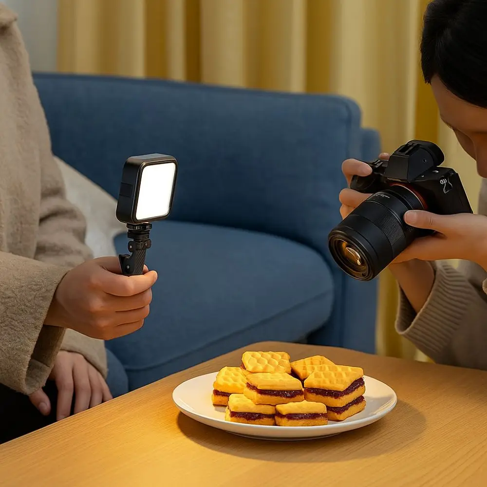 Portable Selfie Fill Light RGB Three-color Handheld LED Video Light Adjustable with Clamp Phone Fill Light Mobile Phone