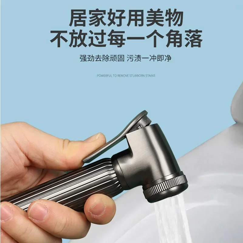 Imagem -03 - Toilet Mop Tap com Suporte Suporte e Mangueira de Primavera Pulverizador Preto Terno de Parede Chuveiro Bidé Mangueira de Pvc Acessórios do Banheiro