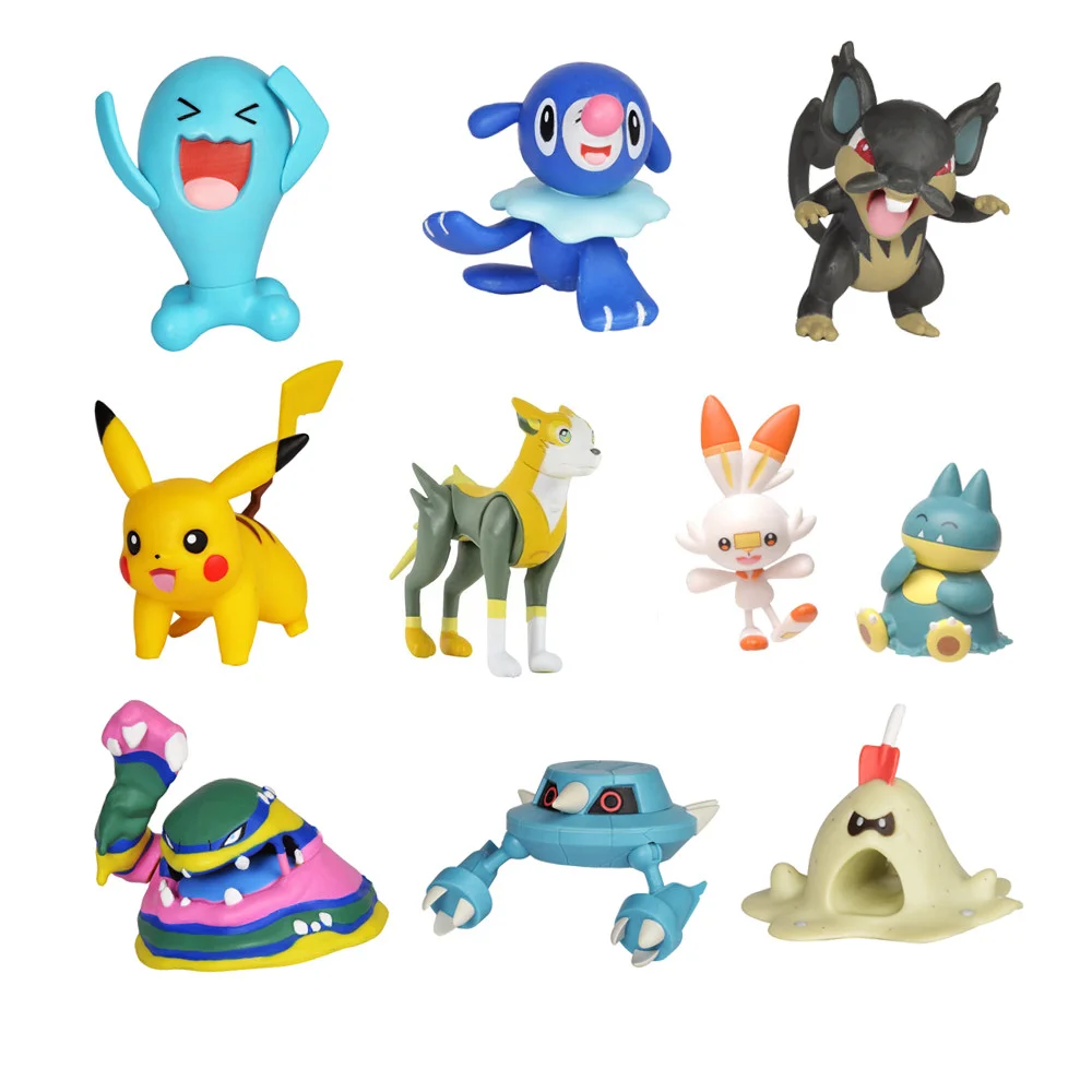 

9pcs Pokemon Action Figure Pikachu Gengar Wobbuffet Muk Jigglypuff Pocket Monster Pet Anime Action Model Decoration Toys Gifts