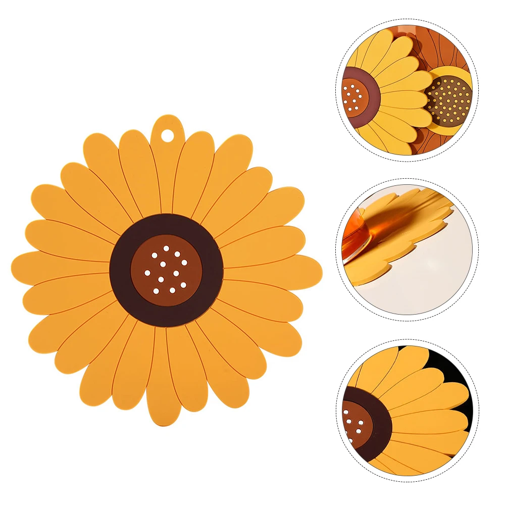 Sunflower Silicone Pot Holder Heat Insulated Cup Mat Foldable Drinking Coasters Silica Gel Shape Home Decor Banquet Gift