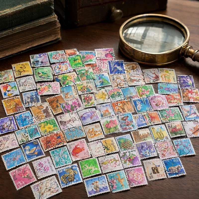 Japan Postage Stamps Used with Post Mark Good Condition Collection 100 Pcs/lot