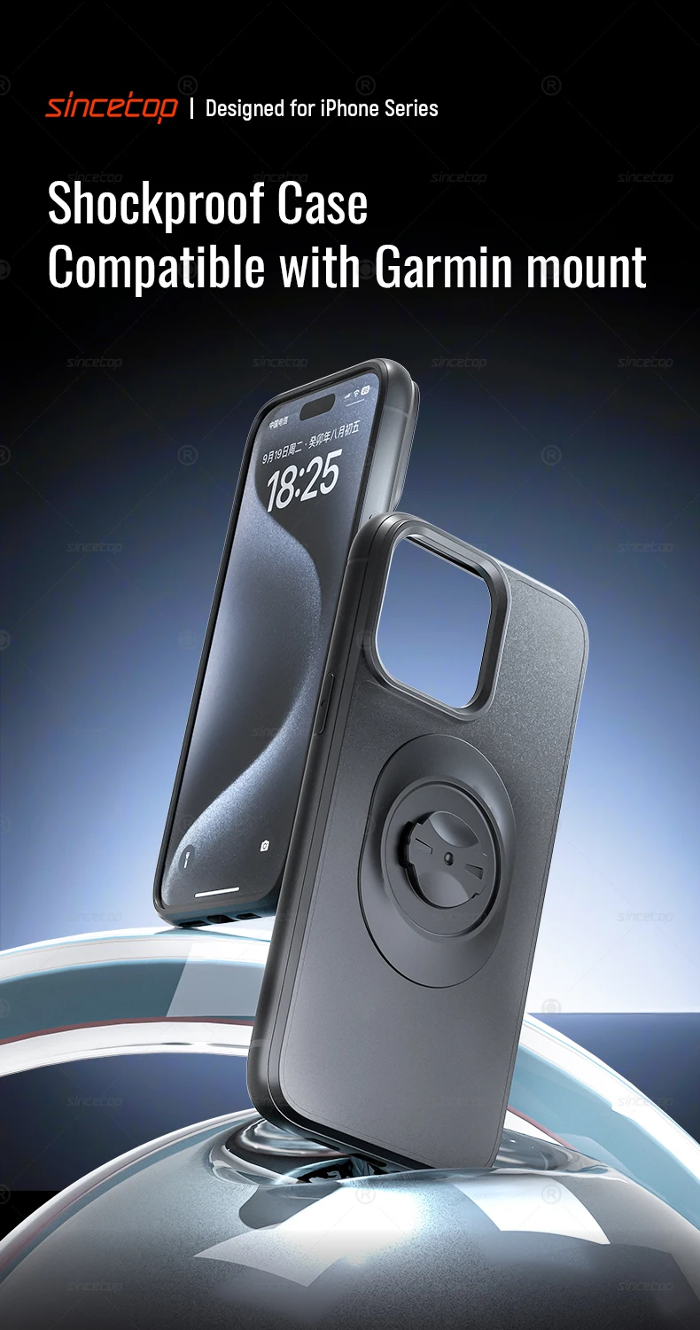 Stoßfeste Hülle für iPhone XR/11/12/13/14/15/16/17 Pro Max Schnellmontage-Telefonhülle mit Adapter für Garmin Fahrrad-Telefonhalter – Detail 1