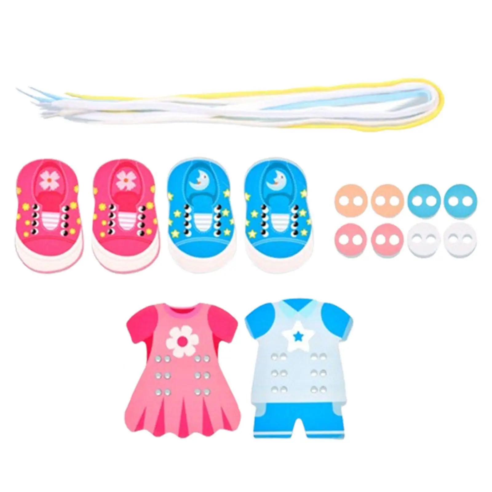 Shoelaces Threading Toys,Fine Motor Skills,Shoelaces Tying Toy,Teaching Kits for Kids,Learn to Tie Shoelaces Kindergarten