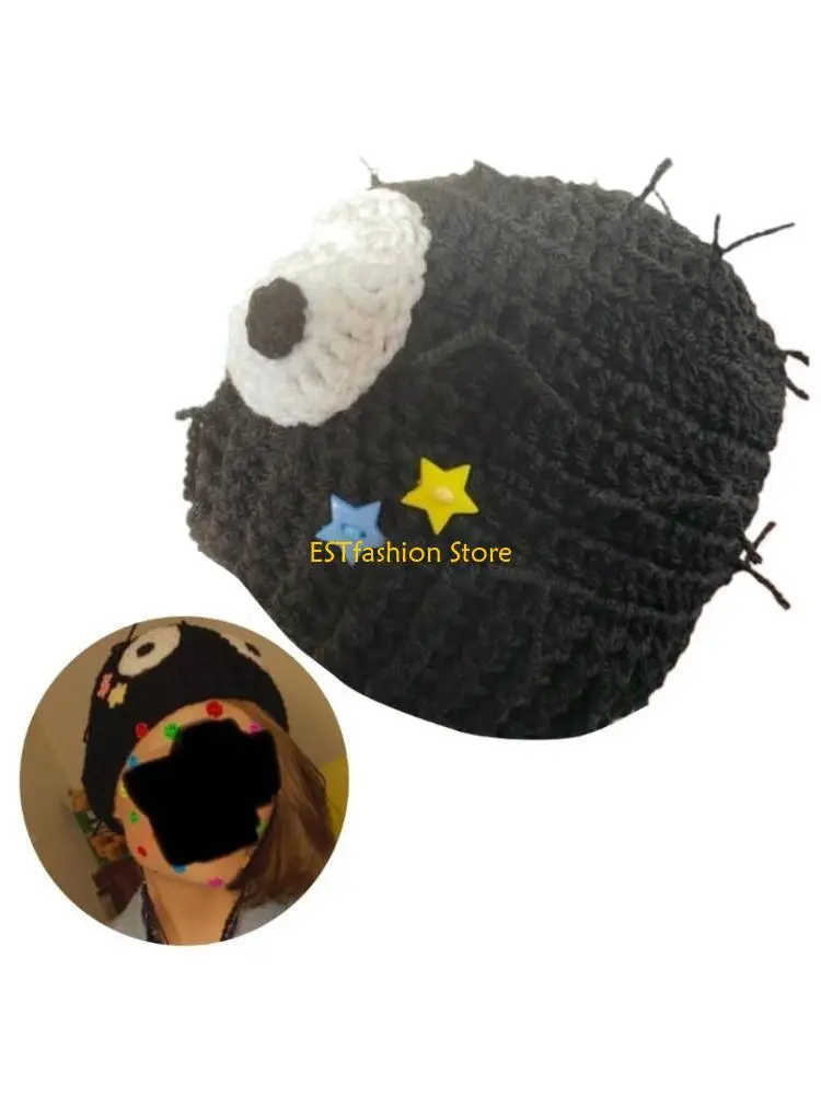 y5gc-skullcap-hat-handmade-for-dress-up-casual-wear-party-skullcap-big-eye-hat