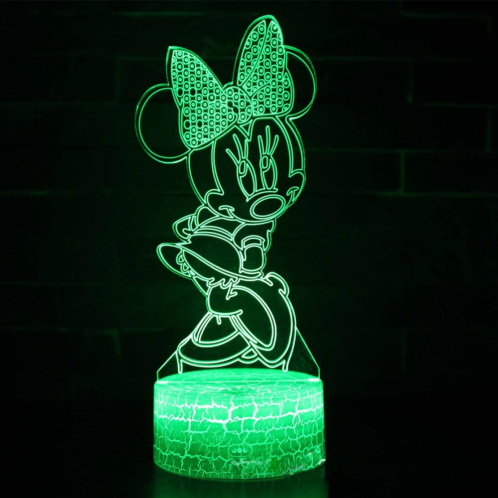 3D Night Light Mickey Mouse Clubhouse 7/16 Color Changing USB charging  Light Bedroom Decorative Light Children\'s Birthday Gift