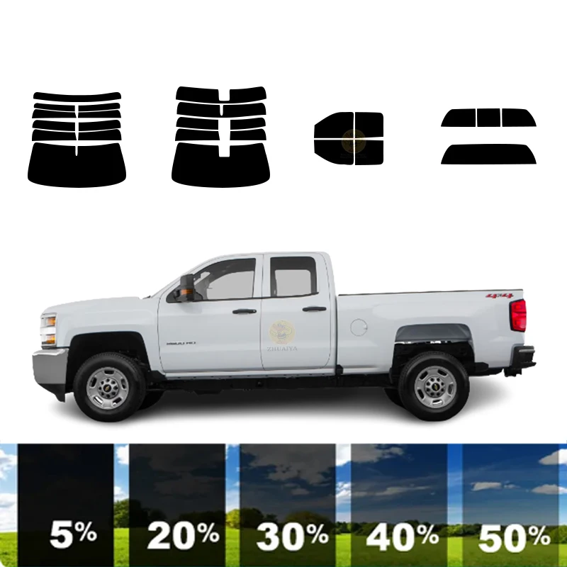 

Предварительно вырезанная съемная тонировочная пленка для окон для автомобиля, 100% УФ-изоляция, углерод ﻿ Для CHEVROLET SILVERADO 2500 2 DR PICKUP EXT 2015-2019
