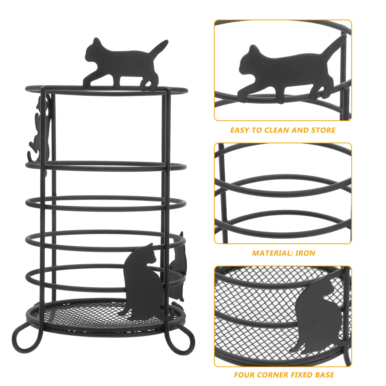 Cat Shape Pen Holder Iron Chopsticks Organizer Multipurpose Desktop Storage for Home Restaurant Chopsticks Holder