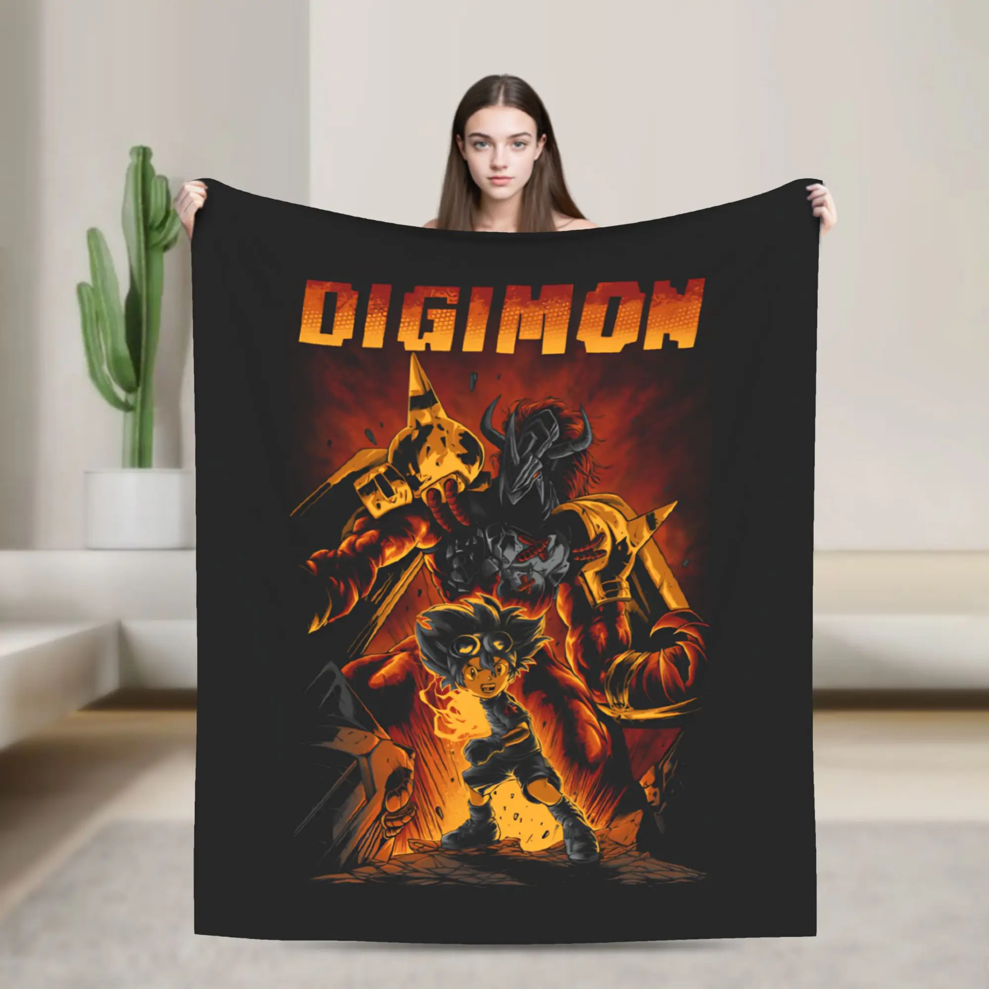 

DIGIMON Flannel Blanket Custom Throw Blanket for Bed Sofa Couch 125*100cm Bedspreads