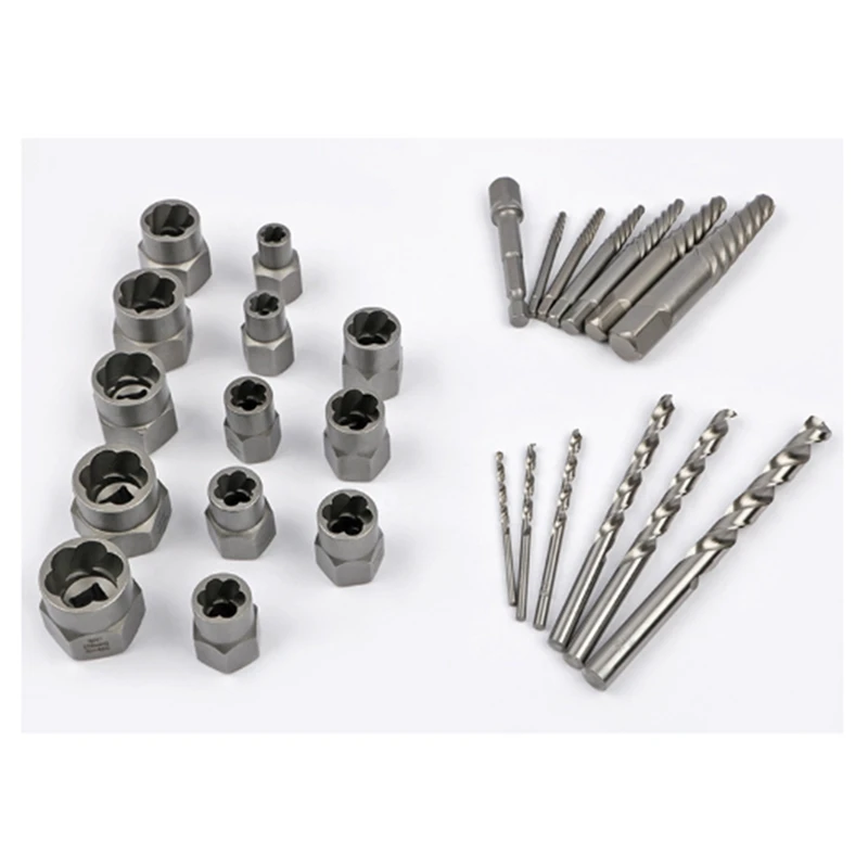Screws & Bolts Extractor Set Drill Bit With Hex Adapter, Out Broken Lug Nut Extractor Stripped Screw Remover Set
