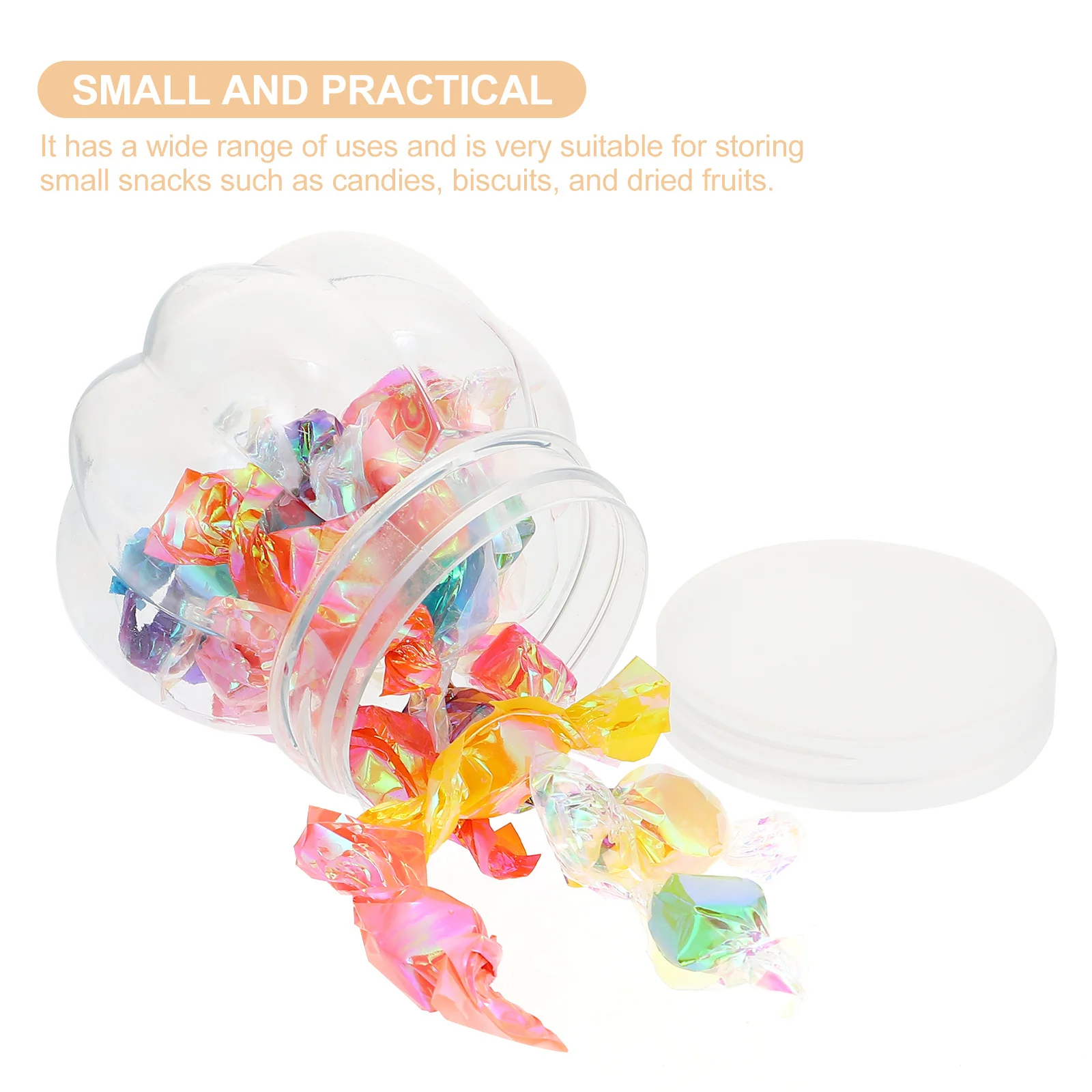 

12Pcs Pumpkin Candy Jars Transparent Gift Storage Holder Mini Candy Container for Party Supplies Festival Wrapping Canister