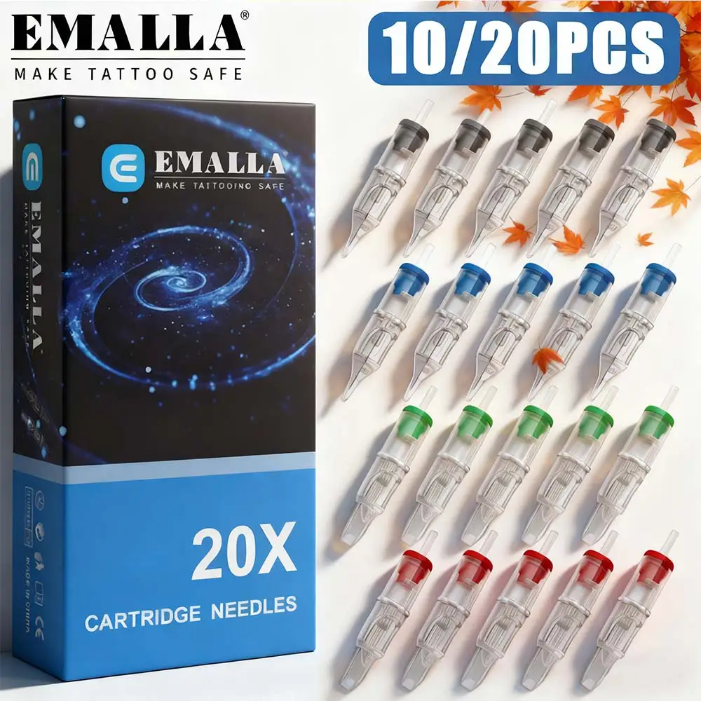 

10/20 шт. EMALLA картриджные иглы для татуировки одноразовые стерилизованные безопасные иглы для картриджей ручка RL RS RM M1