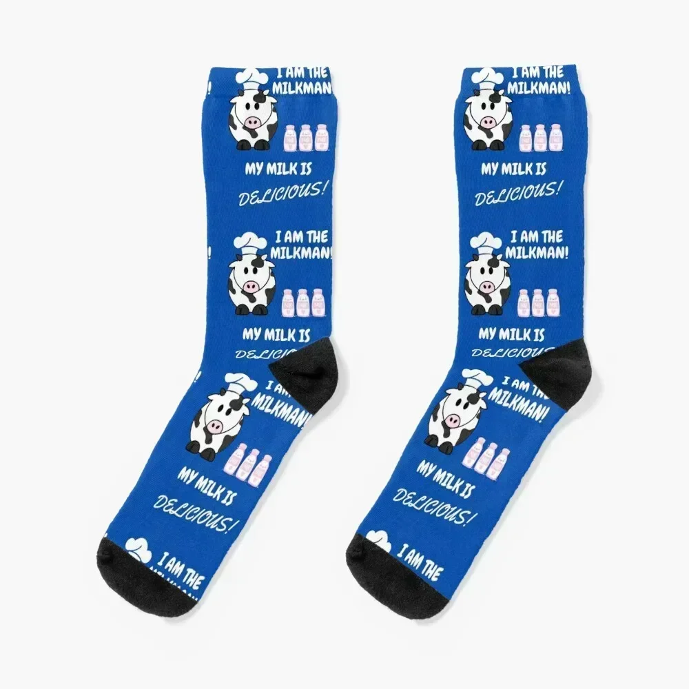 

I am the milkman, my milk is delicious-blue Socks christmas gifts Soccer Stockings Designer Man Socks Women's