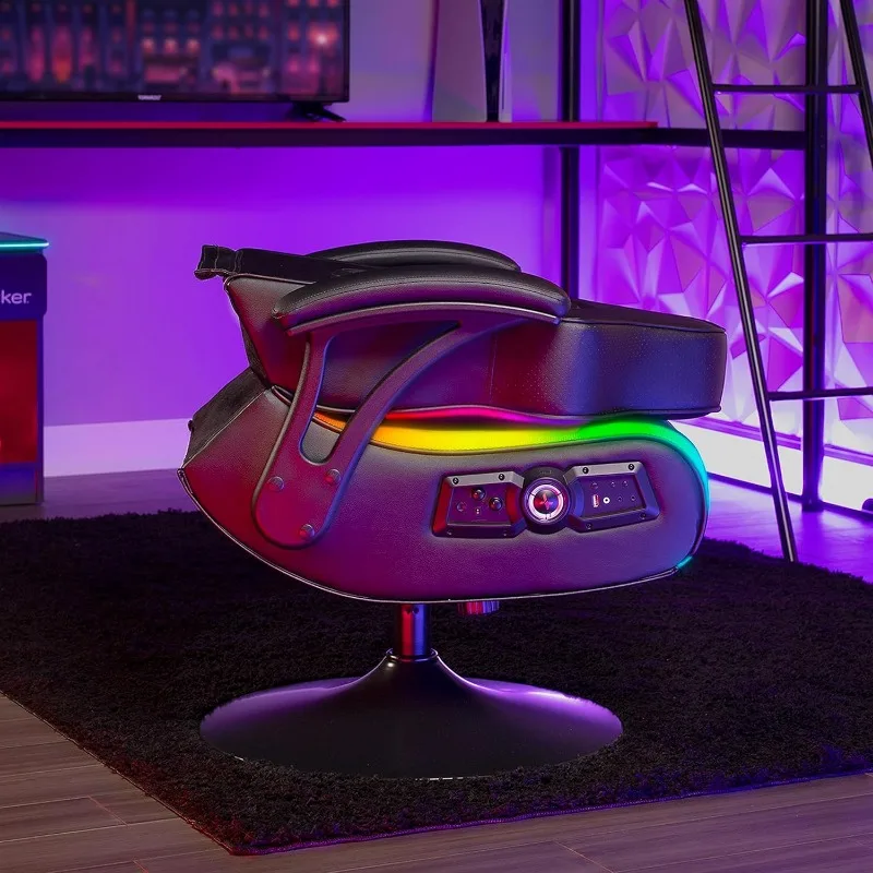 Torque Pedestal Video Gaming Chair, LED RGB, Wireless Bluetooth Audio, Subwoofer and Vibration