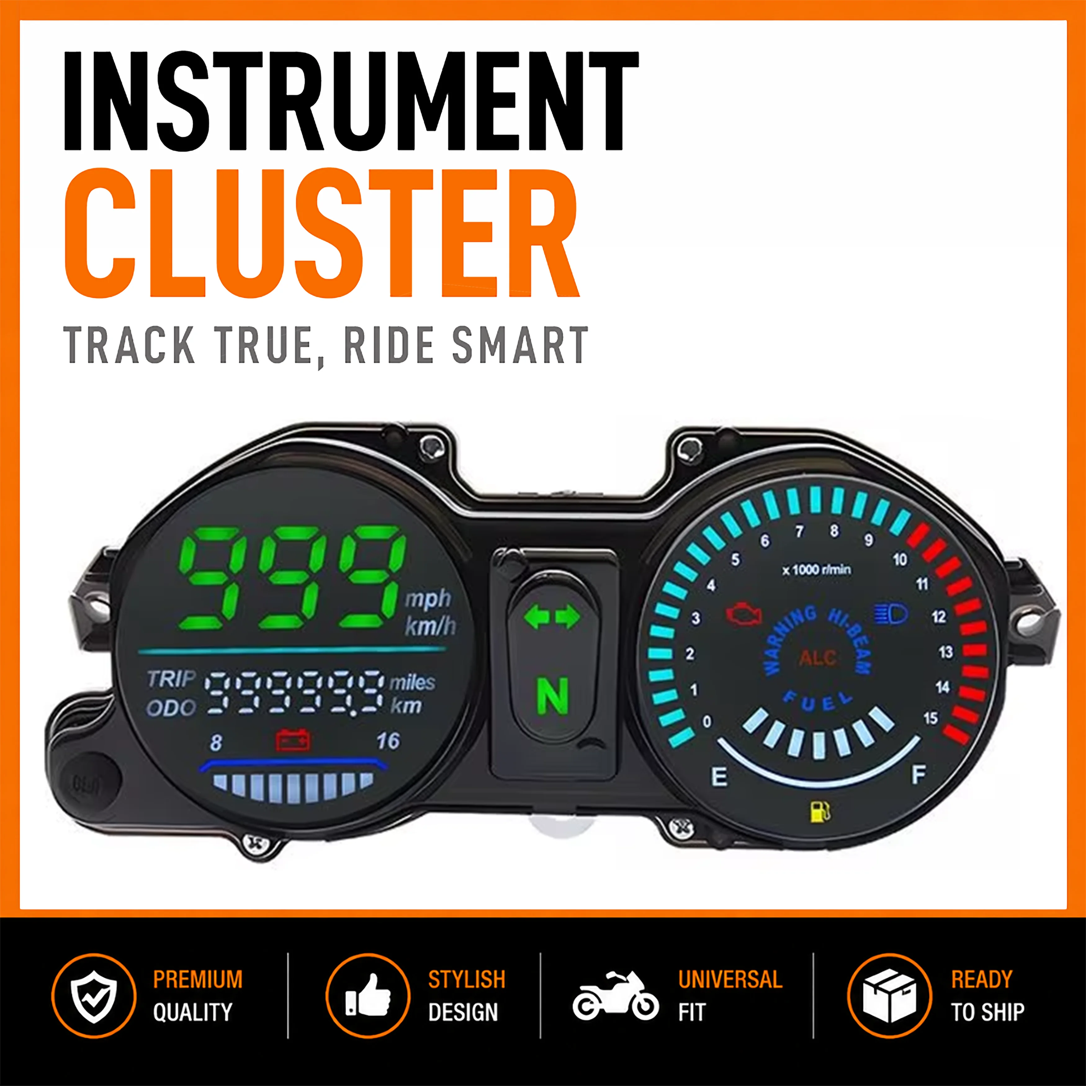 LED Motorcycle Speedometer Odometer Tachometer Multifunction Gauge For Brazil CG/TITAN 150 ESD 2009 to 2013