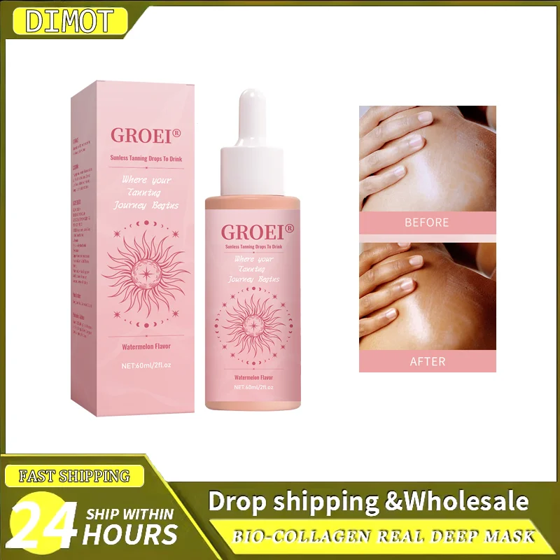 

Watermelon Tanning Drops Intensive Bronzing Brown Solarium Sunbeds Moisturizing Face Body Long Lasting Bronzer Self Tanner Tan